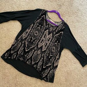 Rebecca Taylor velvet snakeskin Top